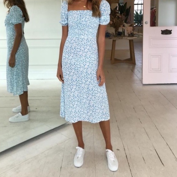 faithfull bella floral midi dress
